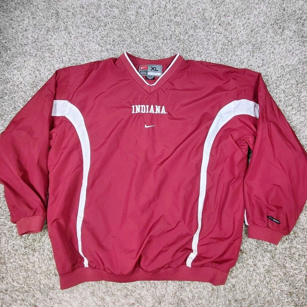 Vintage Nike Indiana Hoosiers Windbreaker Jacket Mens XL Center Swoosh Pullover